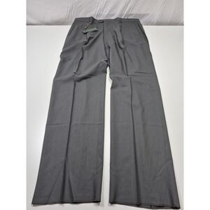 VTG Zanieri Wool Pants Mens 44x37 Gray Super 100 Pleated Italy Unhemmed NWT